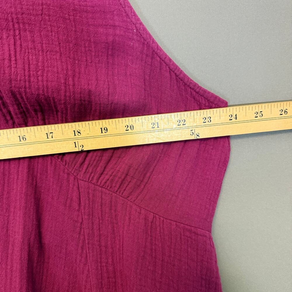 Pact Purple gauze maxi dress - organic cotton tiered sleeveless magenta size XXL - Picture 5 of 9